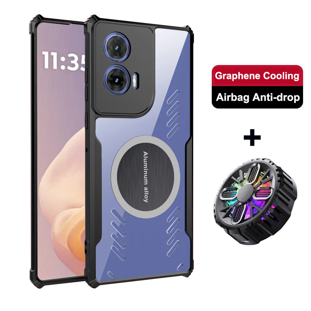 

For Moto G85 5G Graphene Vent Hole Case For Moto rola G85 Heat Dissipation Breathable + Radiator For MotoG85 G 85 G82 G34 G24