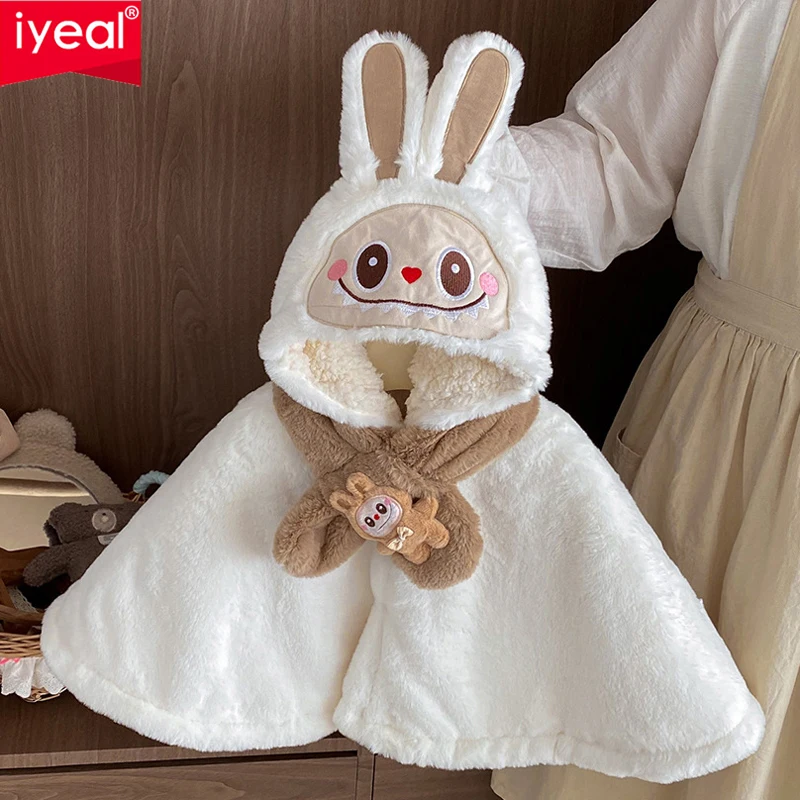 IYEAL Baby Cloak Winter Coat Baby Boy Girl Cloak Cartoon Windproof Clothes With Plush Insulation Outdoor Shawl