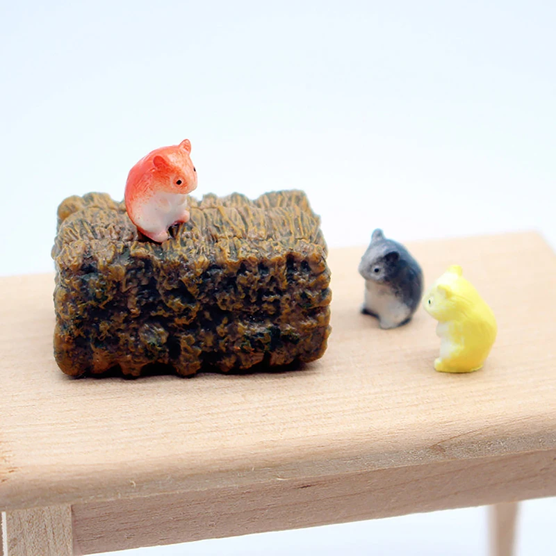 1/2 Dollhouse Mini Hamster Little Mouse Model Dollhouse Fairy Garden Decoration Micro Landscape Animal Ornament