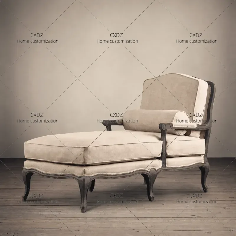 Modern Solid Wood Leisure Chair for Bedroom and Balcony Simple Princess Style Sofa Chair Customizable