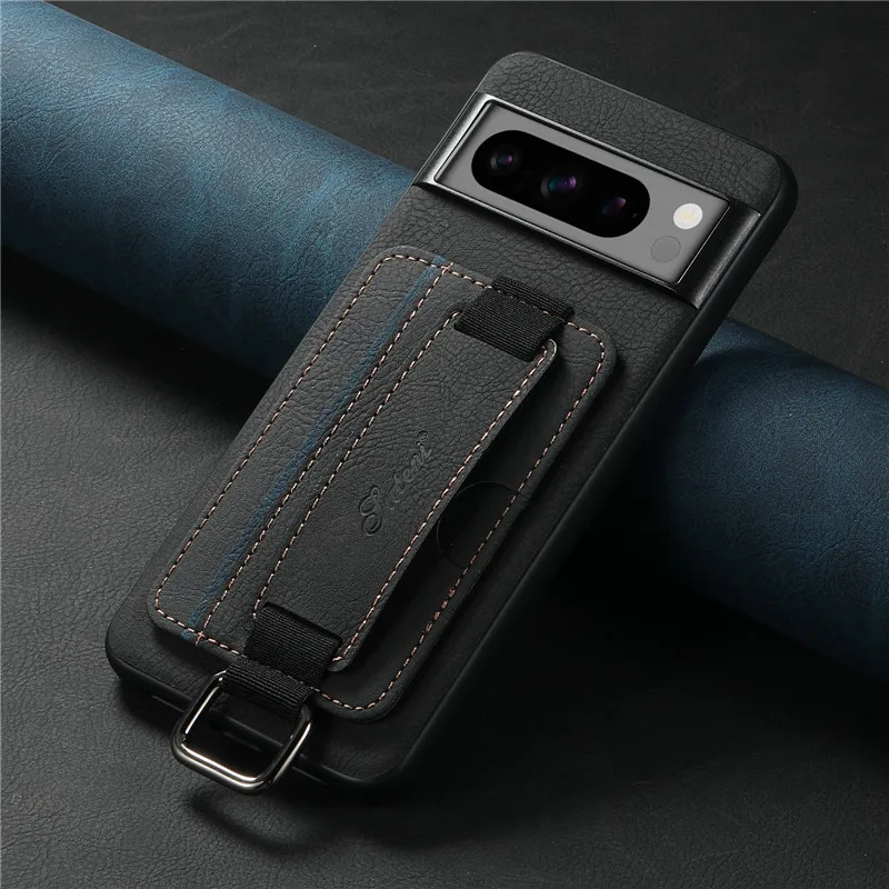 Luxe zakelijke polsband lederen portemonnee-hoes voor Google Pixel 9 10 Pro 8 7 6 Pro kaarthouder achterkant voor Pixel 8A 7A 6A