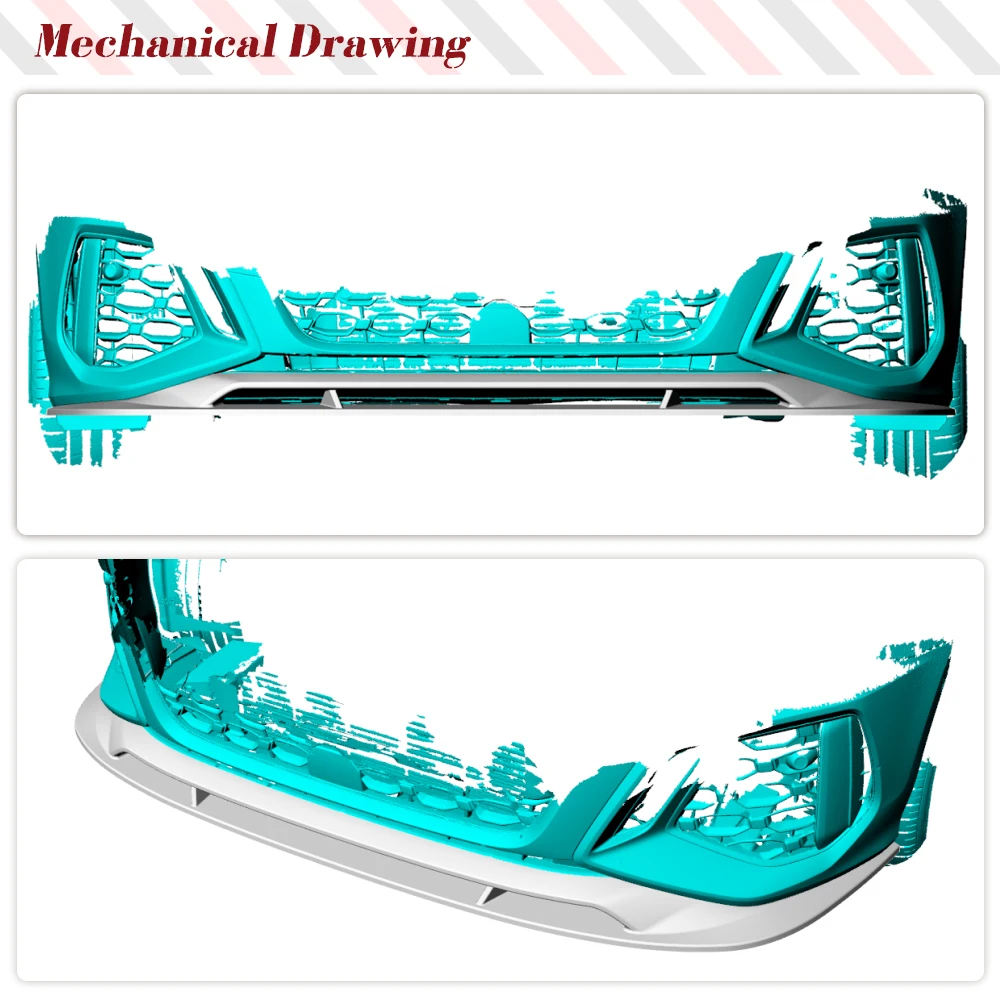 Dry Carbon Fiber Front Splitters Lip Chin Spoiler Car Front Bumper Lip Spoiler Splitters For Audi RS3 8Y Sedan 2022- 2023