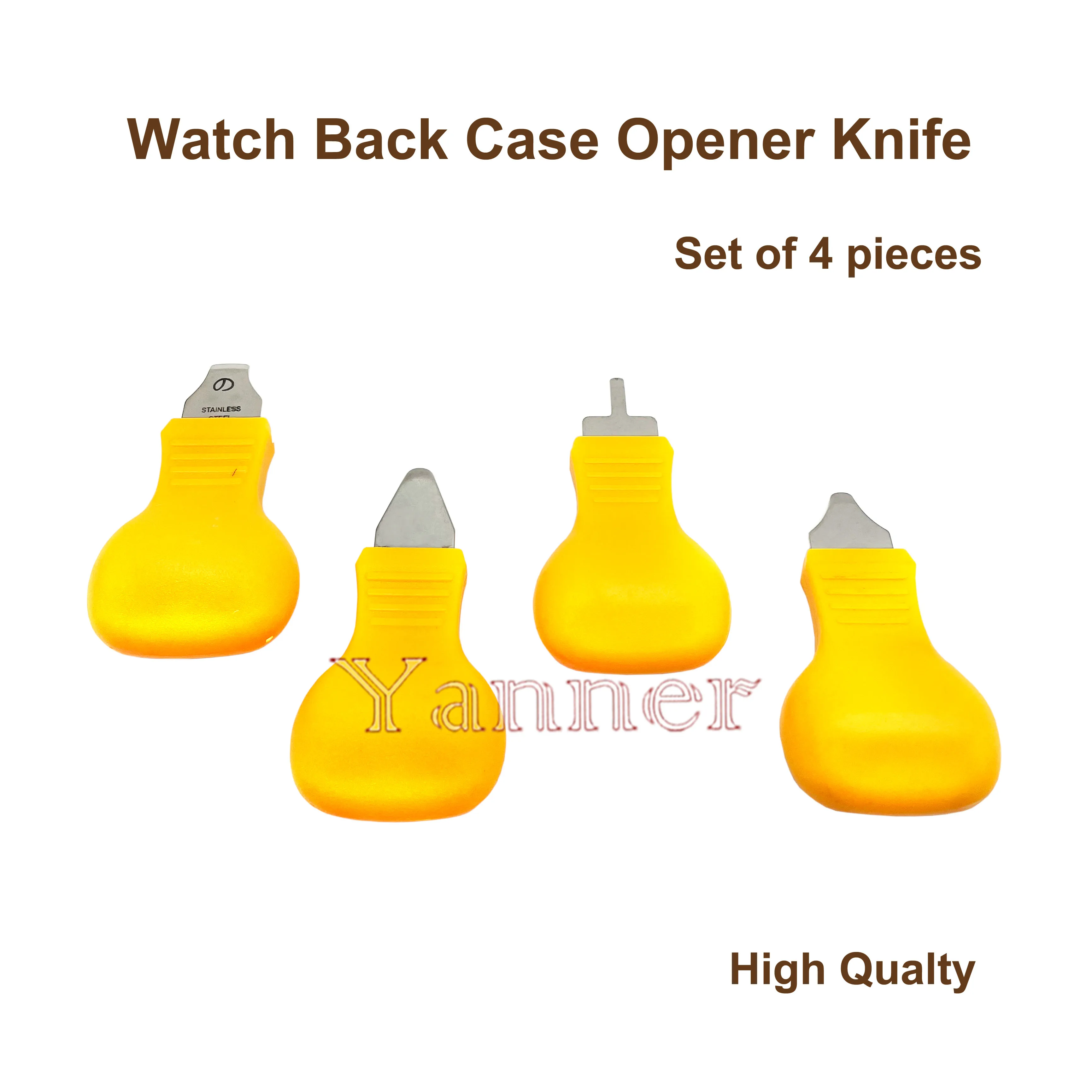 Professional Watch Repair Tools for Battery Changing, 4 High-grade Watch Case Back Opening Knives for Watchmakers