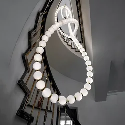 Artistic LED Luxury Glass Bubble Necklace Gold 2026 New Trend Pendant Light Chandelier Luminaire Hanging Lamp For Staircase