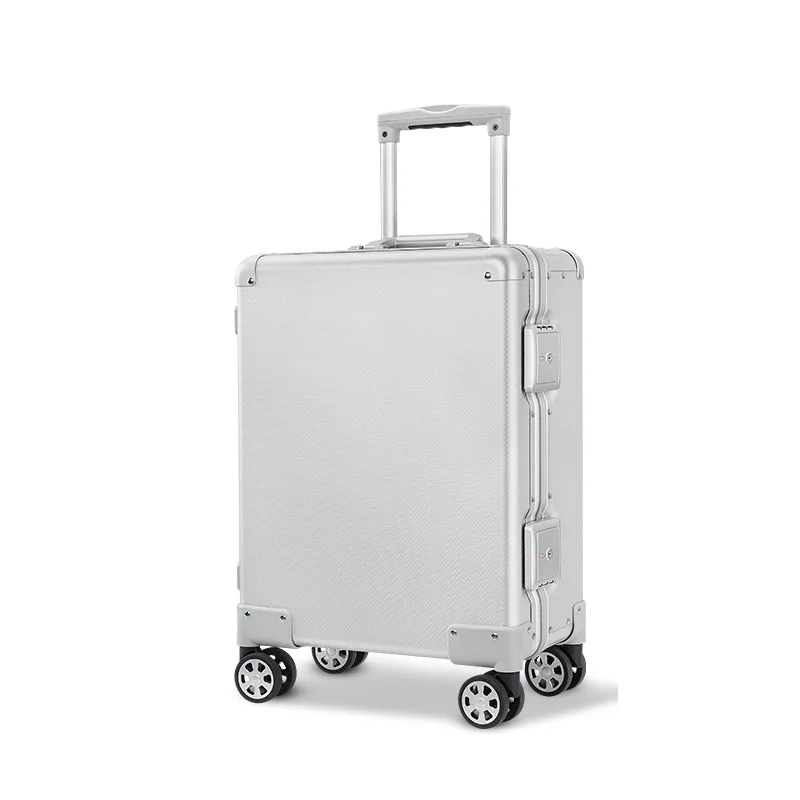 Valise à roulettes à instruments en alliage d'aluminium, mallette à outils en alliage d'aluminium-magnésium, valise de voyage d'affaires, valise à main en métal