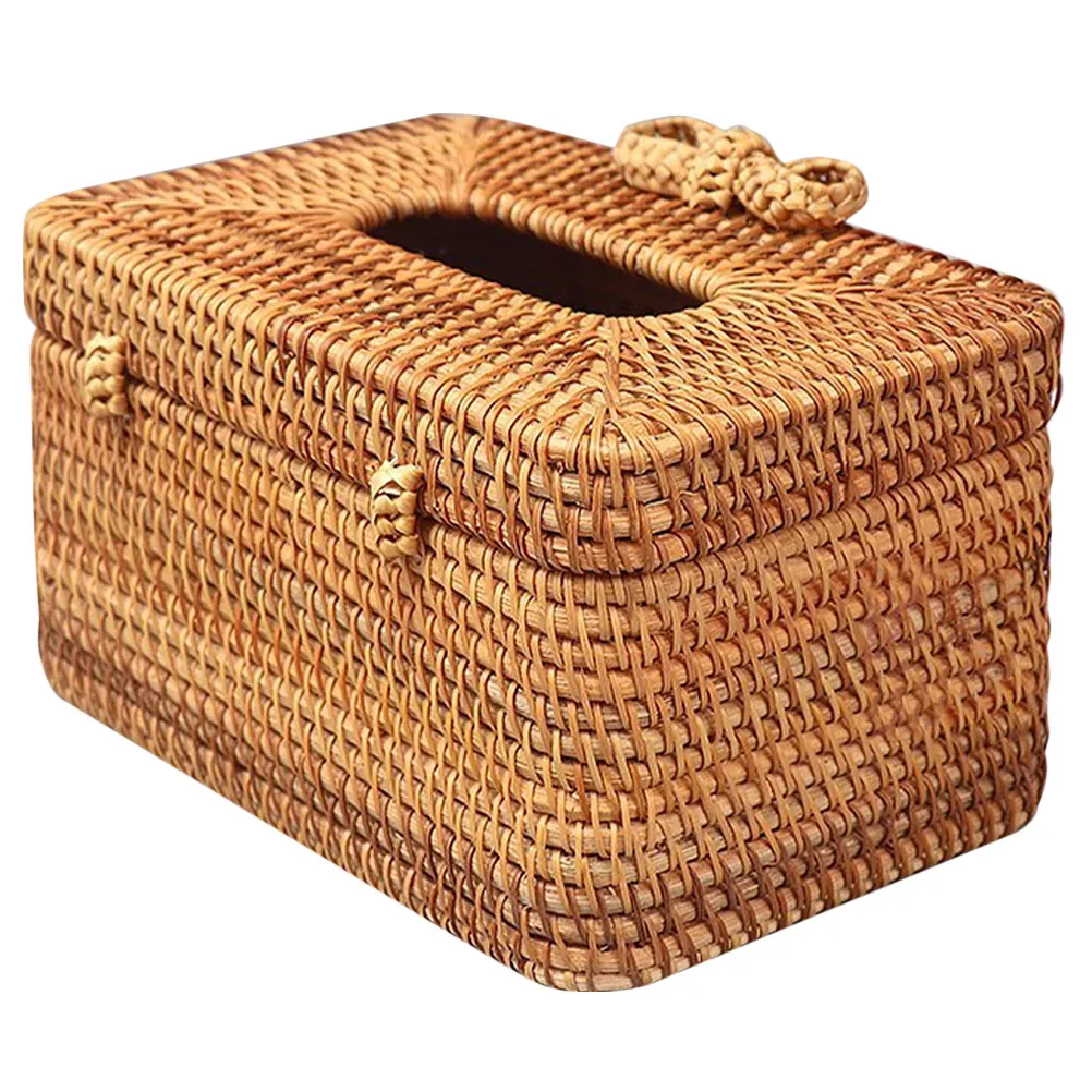 

Натуральный плетеный диспенсер для салфеток с гладкой текстурой для дома, спальни, ресторана, автомобиля, рабочего стола – стильное хранение