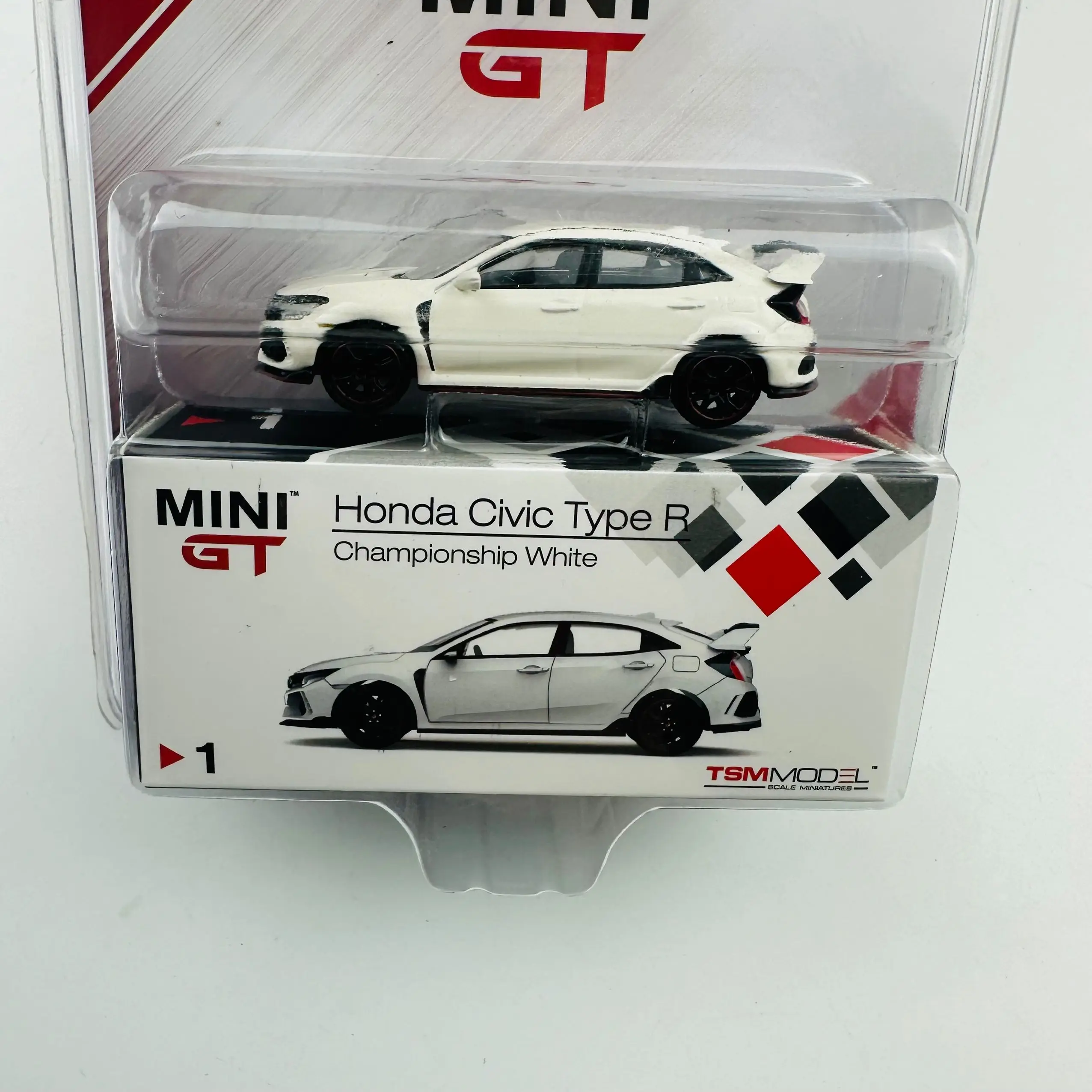 TSM Mini Gt 1/64 Minigt 1 civic  (FK8) MJ White Die-cast Alloy Car Model Collection