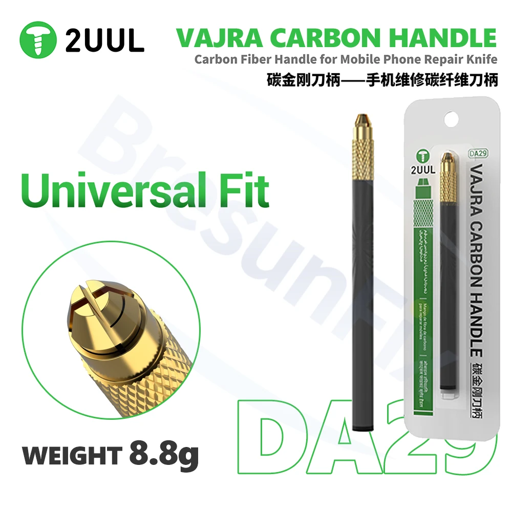 

2UUL DA29 Vajra Carbon Handle Lightweight Design for Mobile Repair Adhesive Removal Scraping Cutting Pry-Out Knife Handle Tool