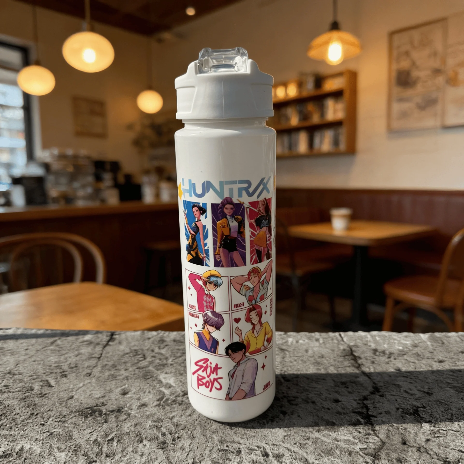 700ml Cartoon Girl Pattern Leakproof Water Cup, Large Capacity Portable Drinking Bottle, Fashion Daily Tumbler for School Fitnes