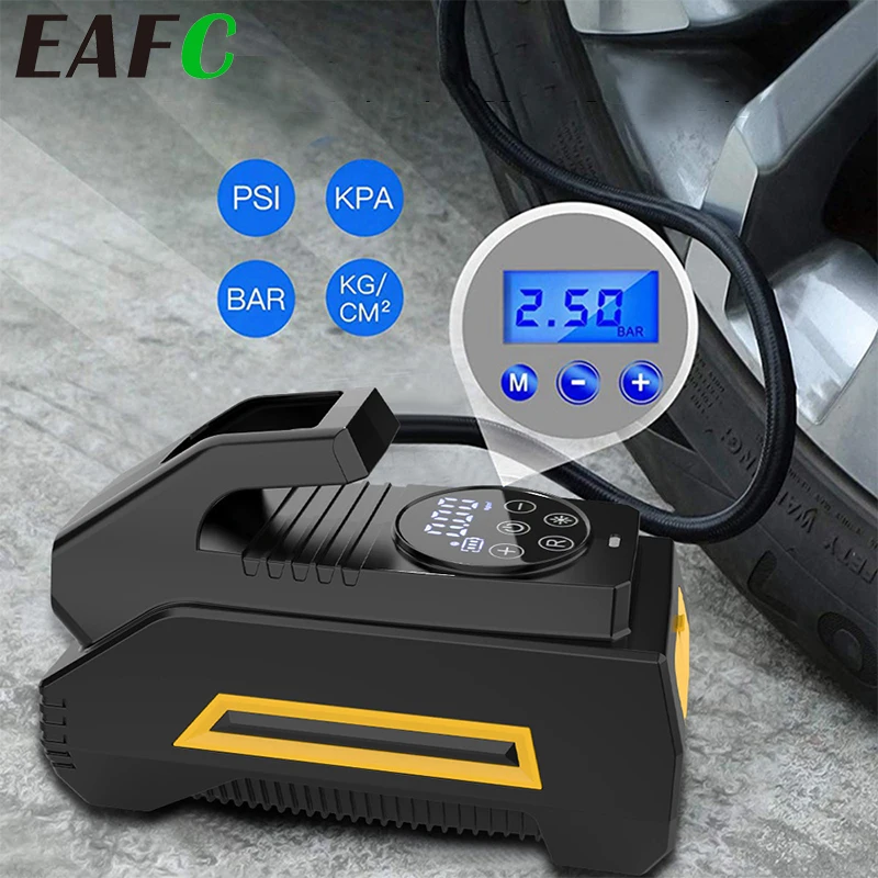 EAFC 150PSI Car Air Compressor Tire Inflator Air Pump with Digital Pressure Gauge Tire Air Injector Tire Inflation 22 cylinders