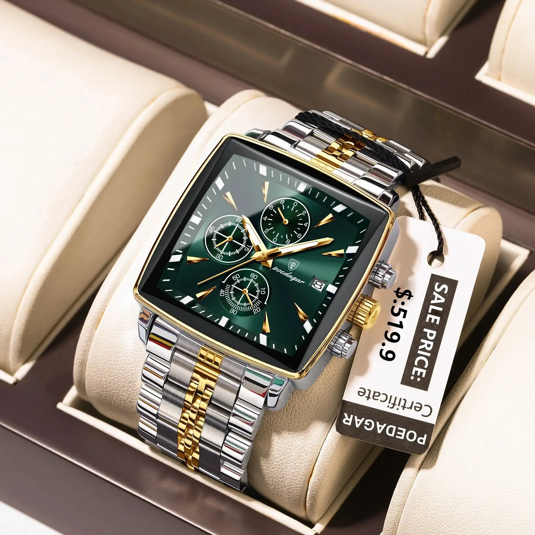 POEDAGAR Топ Роскошные Мужские Наручные Часы Водонепроницаемые Светящиеся Мужские Часы Из Нержавеющей Стали Хронограф Дата Деловые Кварцевые Мужские Часы