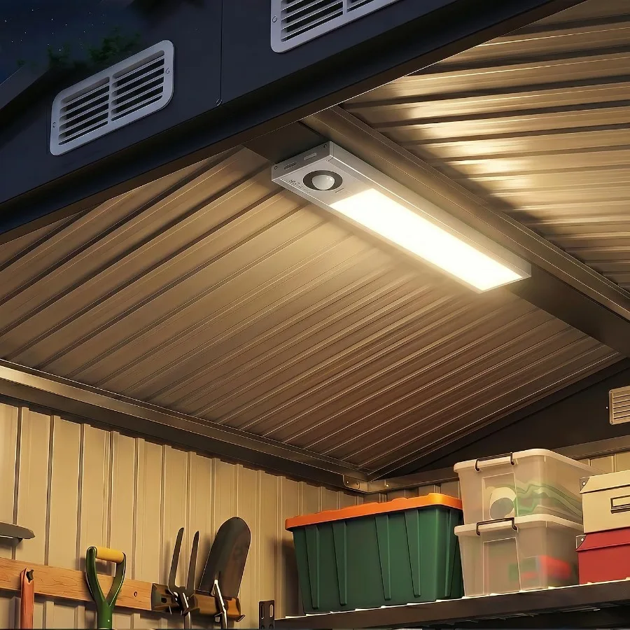 6'x4' Outdoor Shed with 2 Pack Motion Sensor Light, Brown, Heavy-Duty Steel, Weather-Resistant Finish