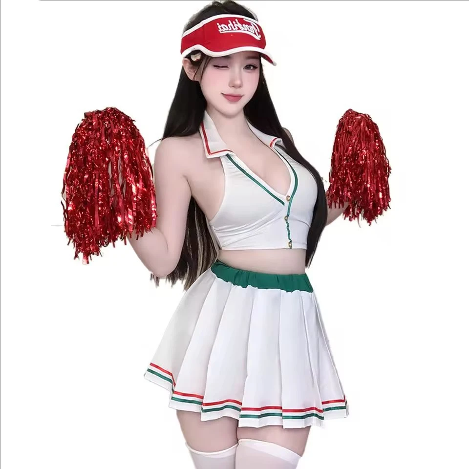

2025 New Japanese Anime School Cheerleading Girl Uniform Women Football Babe Tennis Sprot Outfits Cosplay Two-Piece Costumes