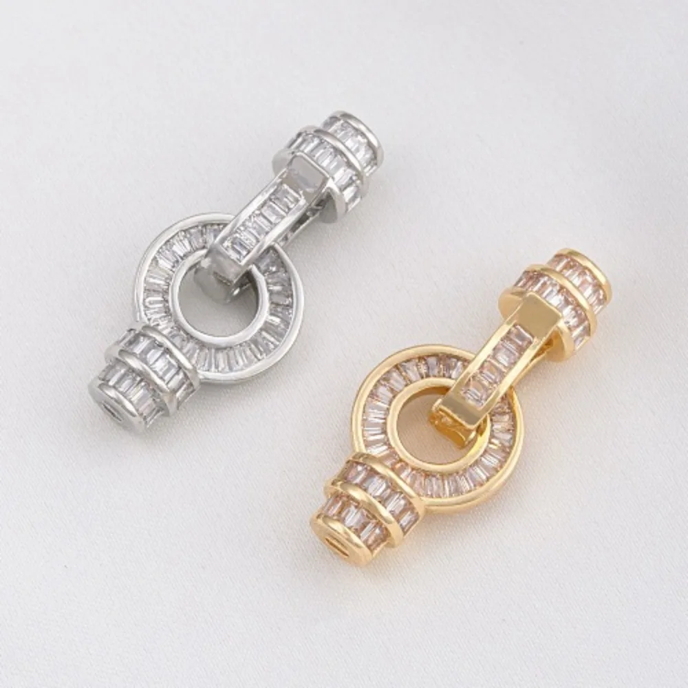 

Медные застежки и крючки, 14-каратное золото, цирконовая пряжка, жемчужное ожерелье, головка пуговиц, браслет ручной работы, ювелирные изделия, соединительная пряжка