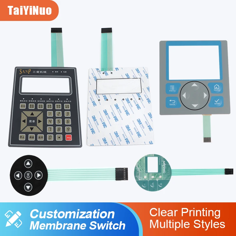 Custom Flexible Membrane Keyboard, PET Embossed Button Switch DIY Kit for Arduino & Home Appliance
