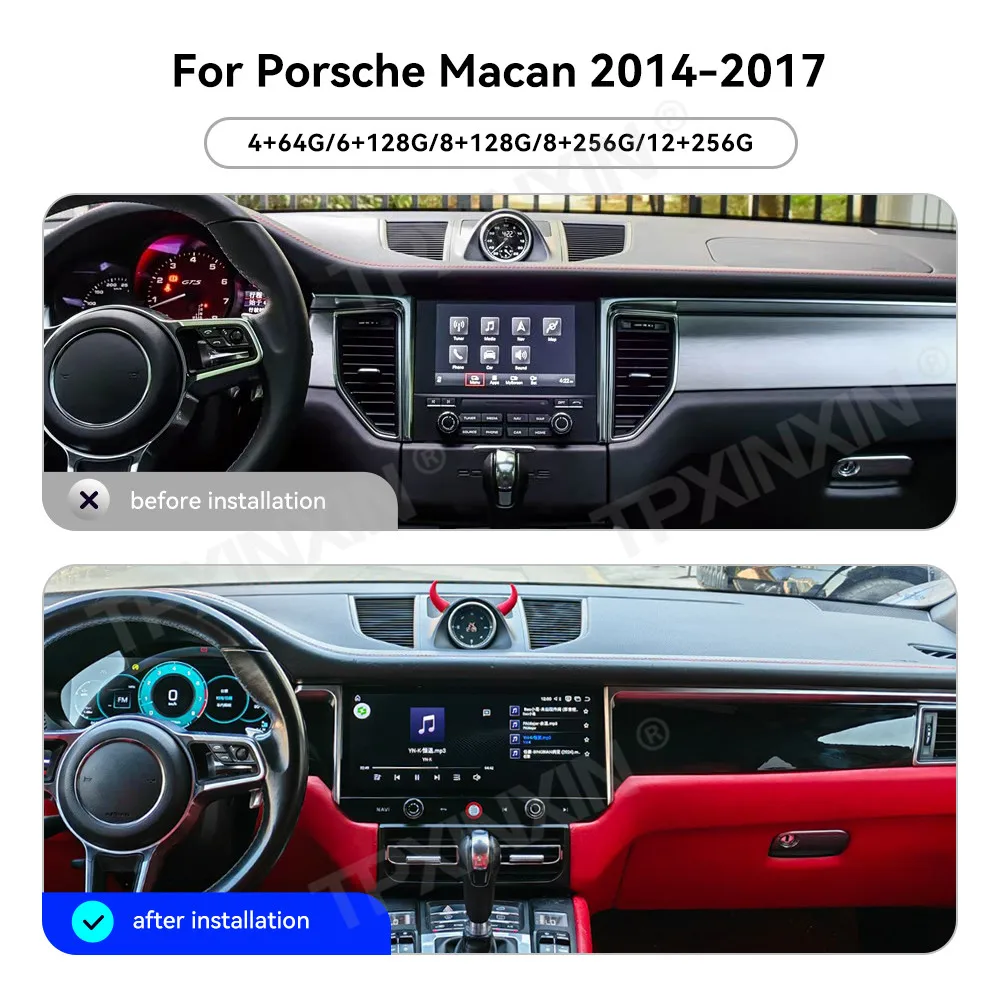 Car Android Stereo Radio HD Touch Screen GPS Navigation Wireless Android Auto Carplay For Porsche Macan 2014~2017 IPS Head Unit