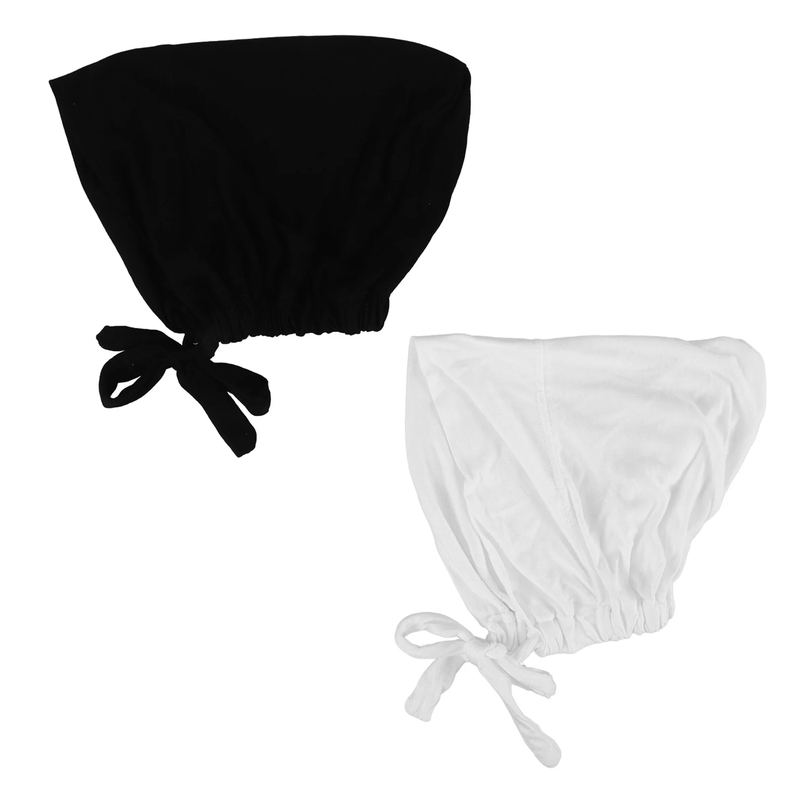 

2Pcs Adjustable Elastic Hijab Cap Tie Back Closure Women Undercap Islamic Muslim Inner Scarf Hat Soft Cotton Headwear
