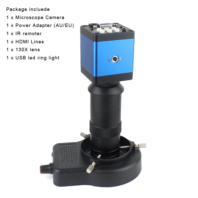 1080P HDMI VGA Digital Video Monokulare Mikroskop Kamera TF Storag130X Zoom C-Mount Objektiv Für Telefon PCB Löten reparatur Werkzeuge – Detail 3