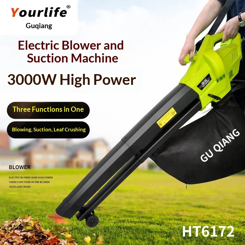 3000W Garden Mulcher One Touch Switch Between Blowing Suction For Fast Yard Cleanup Electric Plug In Leaf Blower Vacuum