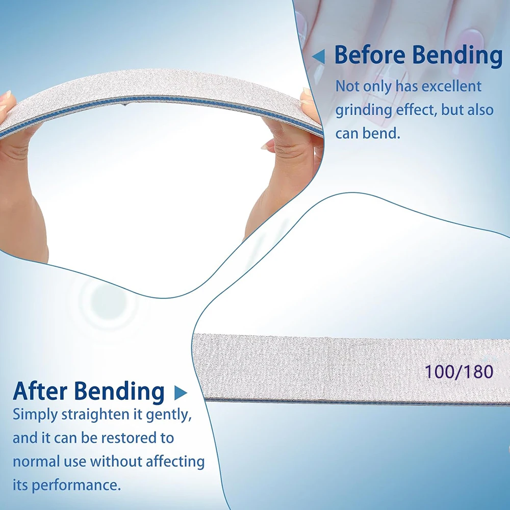 5/25 pezzi lime per unghie quadrate 100 180 grana lima per manicure buffer strumenti per lo styling delle unghie per uso domestico e in salone regali di Natale per le donne