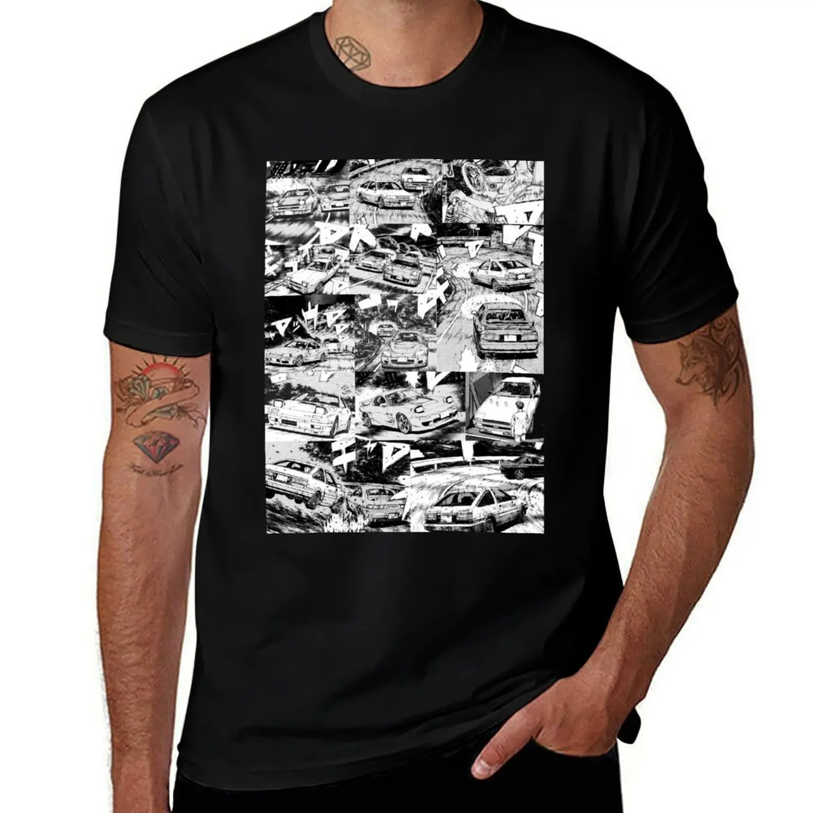 

Initial D Manga T-Shirt funny shirt cotton boys whites blacks hippie clothes men clothings