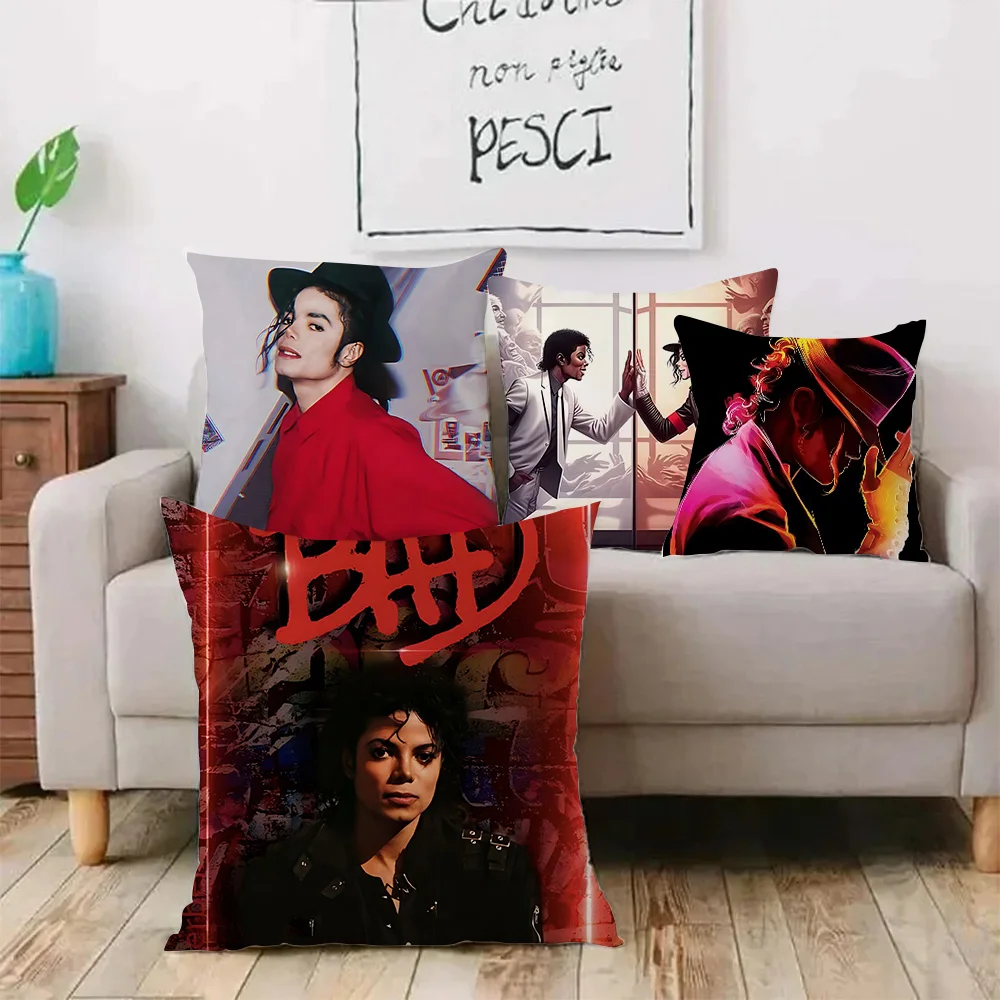 Custom Super Star Michael Jackson Pillow Covers Cartoon Sofa Decorative Home Doublesided Printing Short Plush Cute Cushion Cover