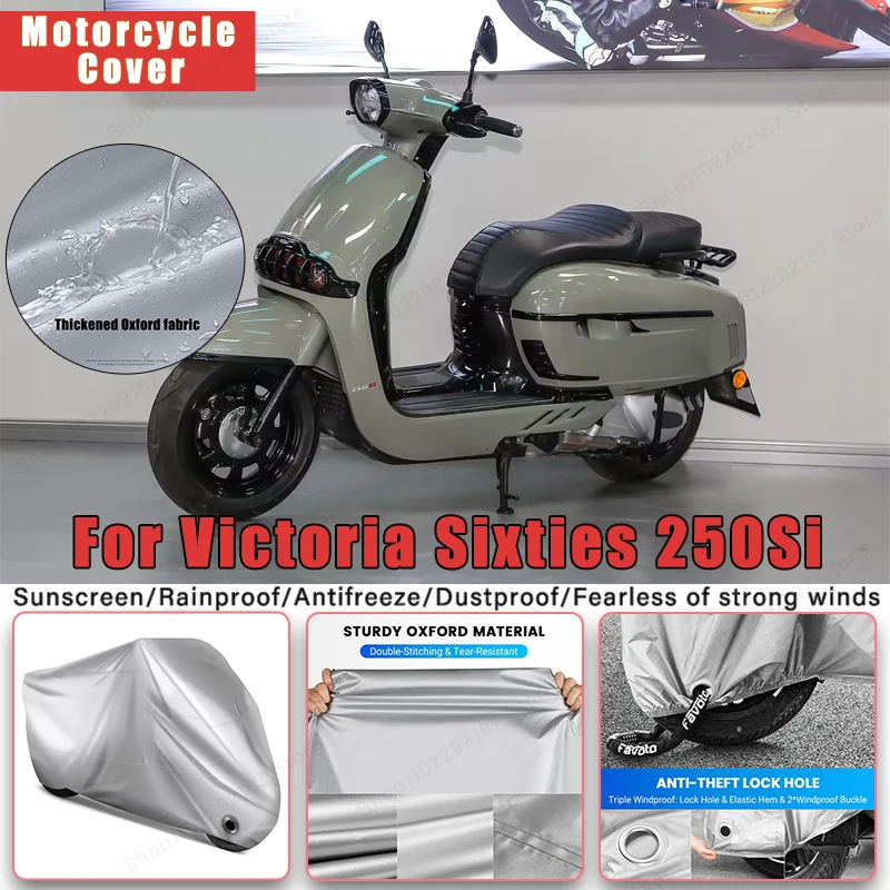 

For Victoria Sixties 250Si No Ear Motorcycle Cover - Outdoor Full Body Protection, Waterproof Dustproof Sunscreen Moto Accessory