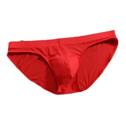 Ice Silk Briefs for men Seamless underpants Sexy Transparent panty U Convex Pouch Underwear Low Waist Panties Adult lingerie new