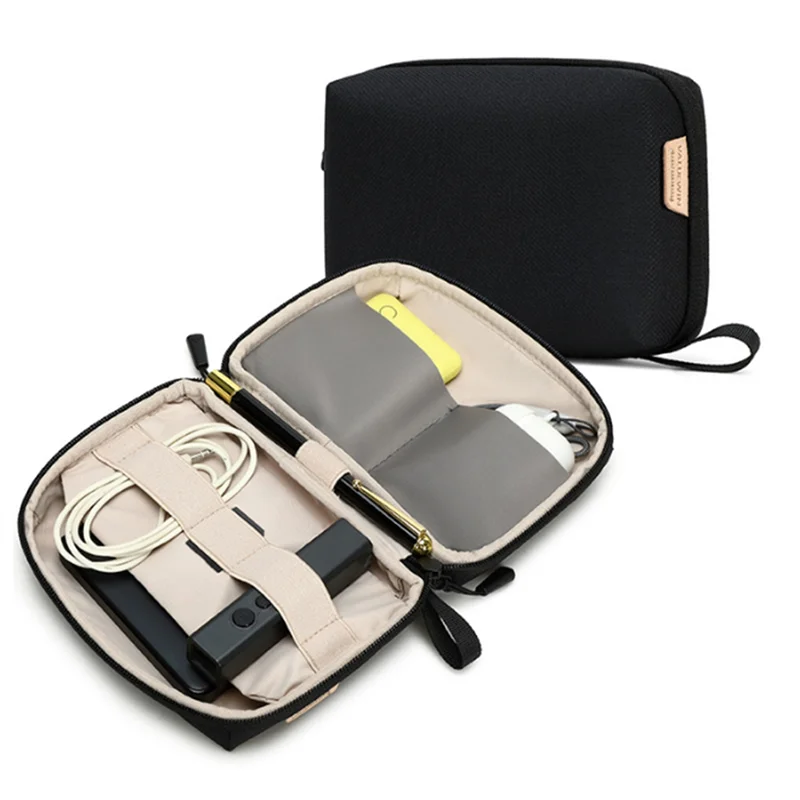 ABKI-Bolsa organizadora electrónica: almacenamiento portátil para banco de energía, cargadores USB y dispositivos para cables: bolsa de viaje esencial