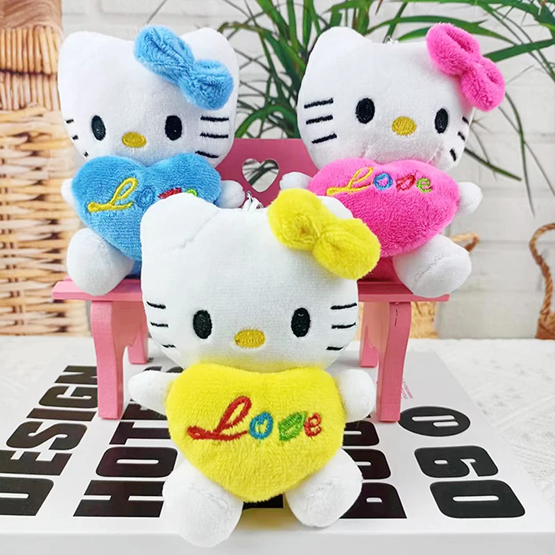 Sanrio Lovely Hello Kitty Plush Keychain Kawaii Anime Kt Backpack Pendant Soft Stuffed Cartoon peluche Stuffed Doll Gift For Kid