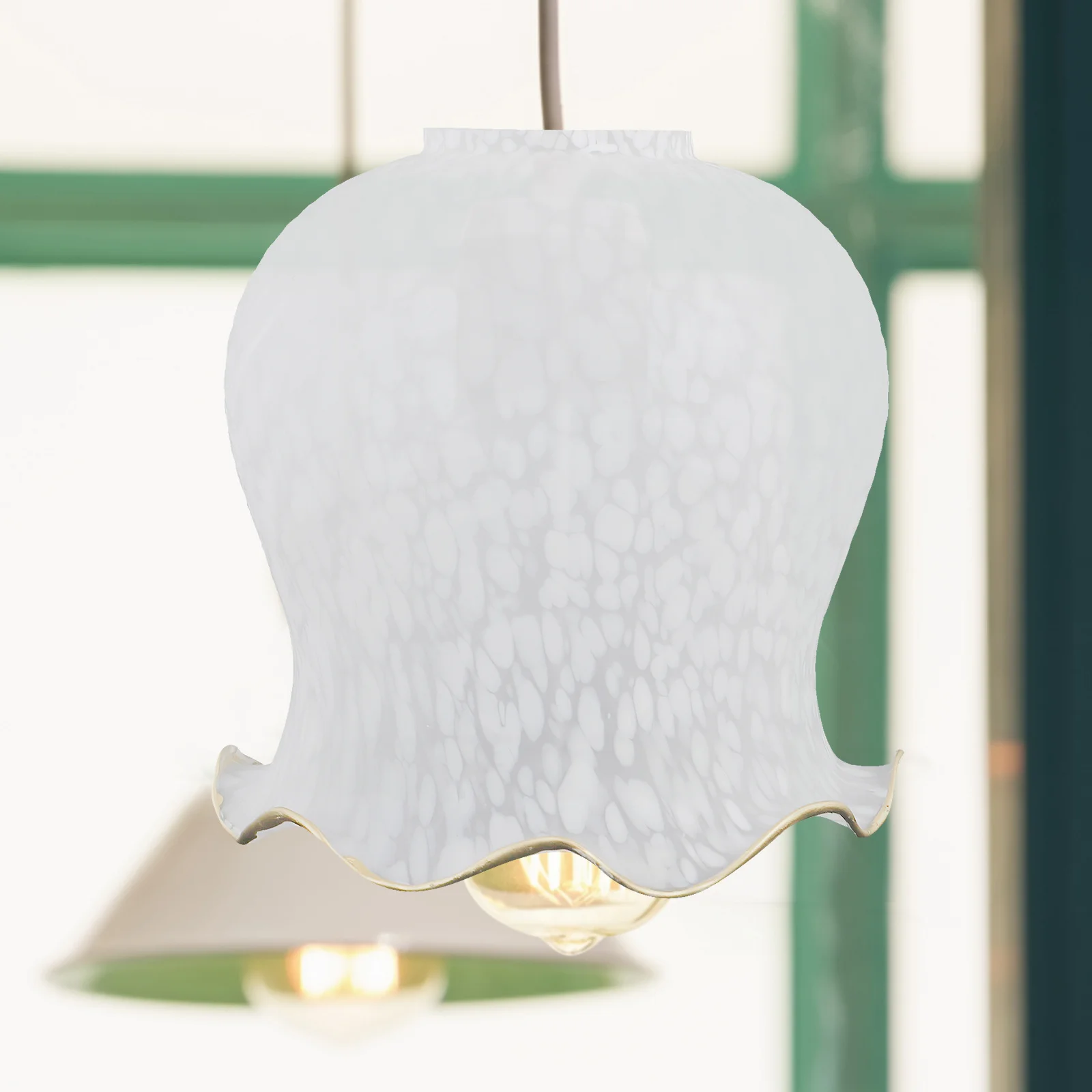 غطاء مصباح زجاجي عاكس الضوء المنزلي الرقيق غطاء مصباح السقف الحديث بسيط معلق حامل مصباح لينة الدافئة ديكور الإضاءة