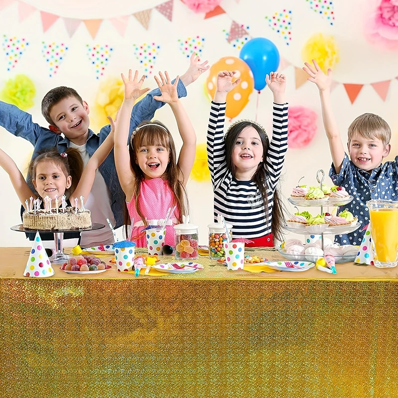 137x274cm Glitter Aluminum Foil Tablecloth Wedding Birthday Party Decorations Baby Shower Rectangular Waterproof Tablecloth