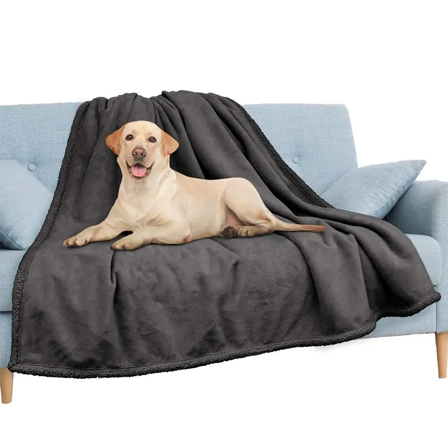 

Waterproof Blanket Throw Dark Grey Queen,Waterproof Pet Blanket for Dog Couch Protection,Leak Proof Fleece Blanket