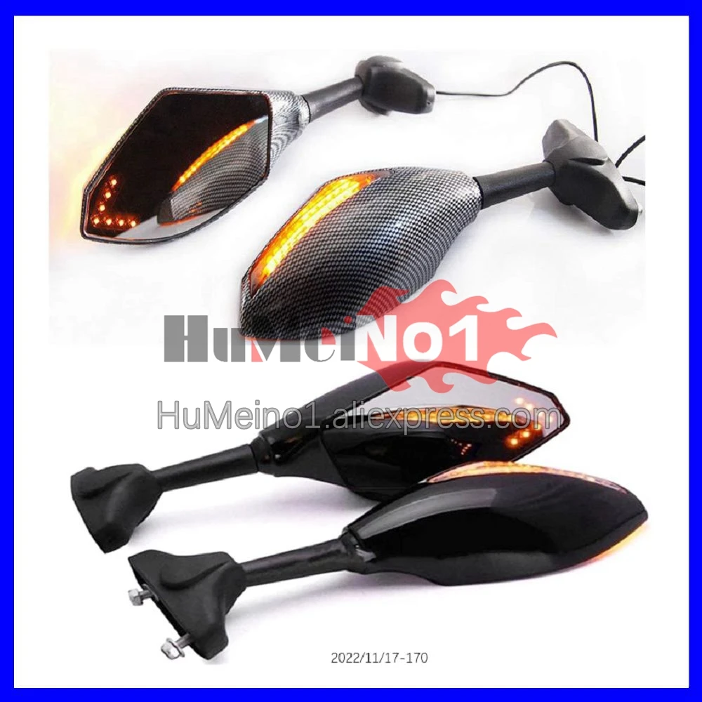 2X Turn Lights Side Mirrors For DUCATI Street Fighter Panigale V 4 V4 S R V4S V4R 18 19 2018 2019 Turn Signal Rearview Mirrors