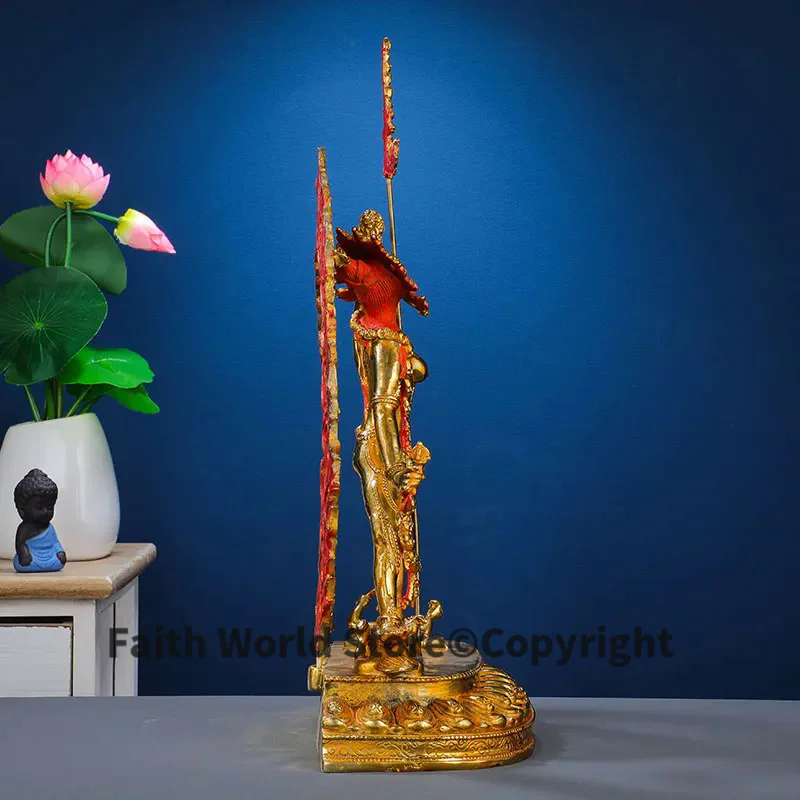 38CM large Buddhism Good gold gilding Buddha brass statue HOME family effective protection Tibetan Vajrayogini dakinis Buddha