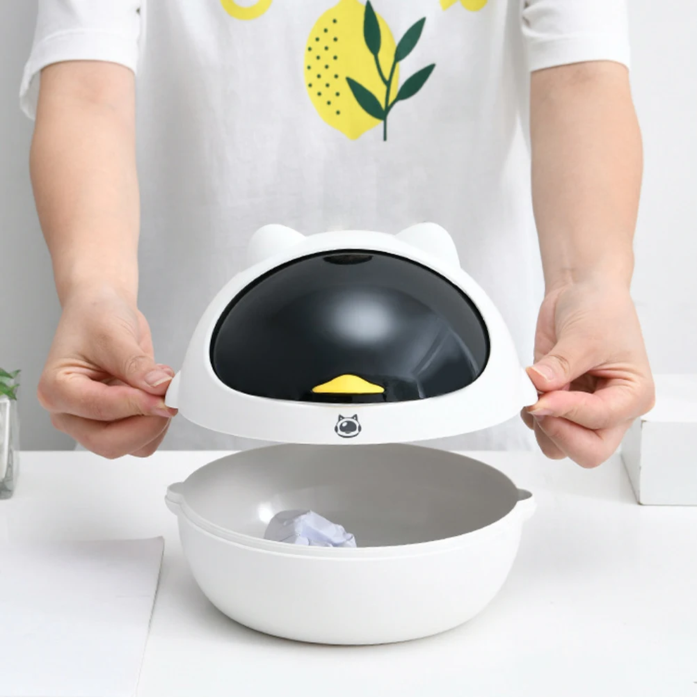 

Space Cat Trash Can Premium PP Desk Waste Paper Bucket Home Office Cartoon Design Mini Garbage Container Storage Solution