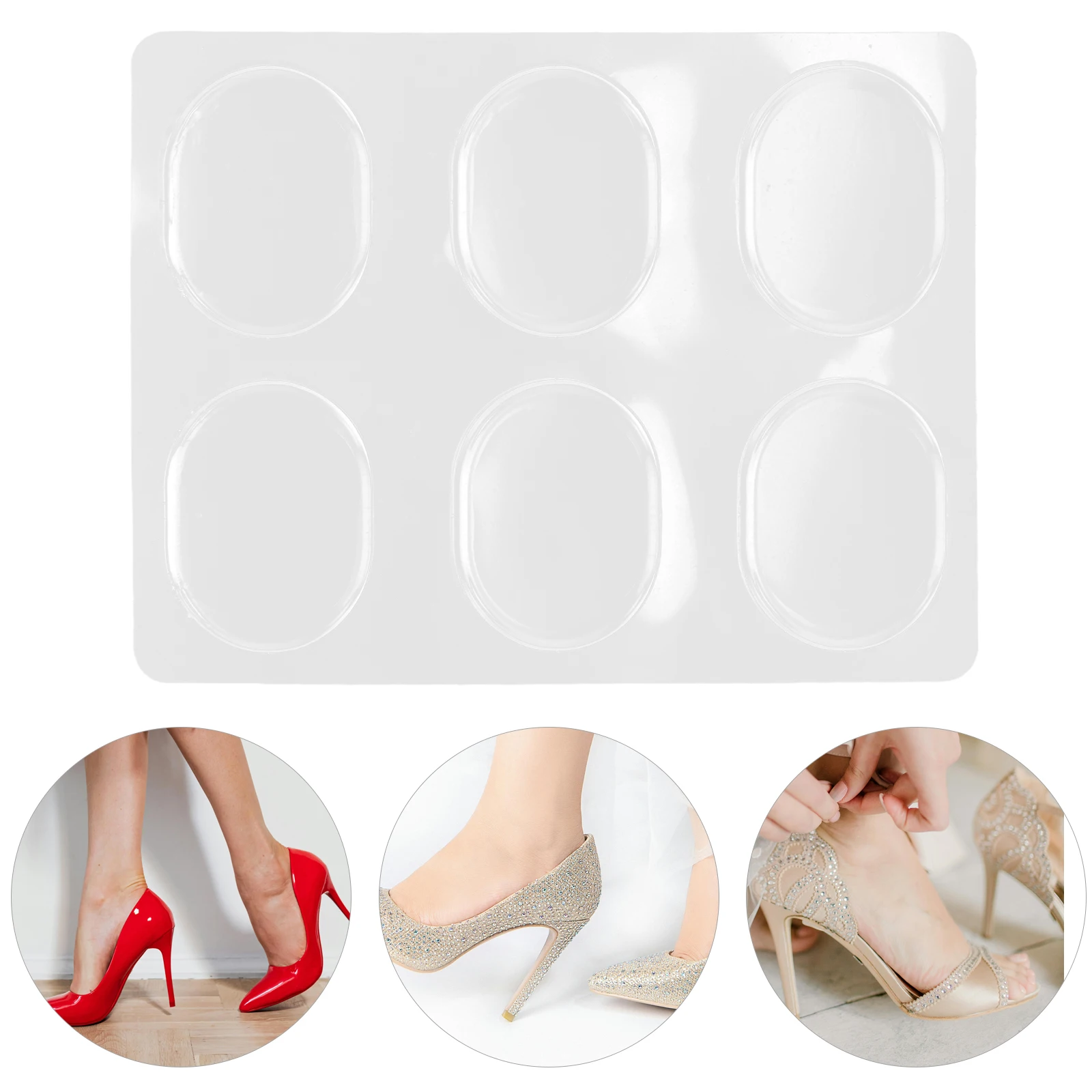 

6Pcs Transparent Round Silicone Blister Pads Soft Heel Cushions Flexible Gel Shoe Pads Comfortable Sticky Protectors for All