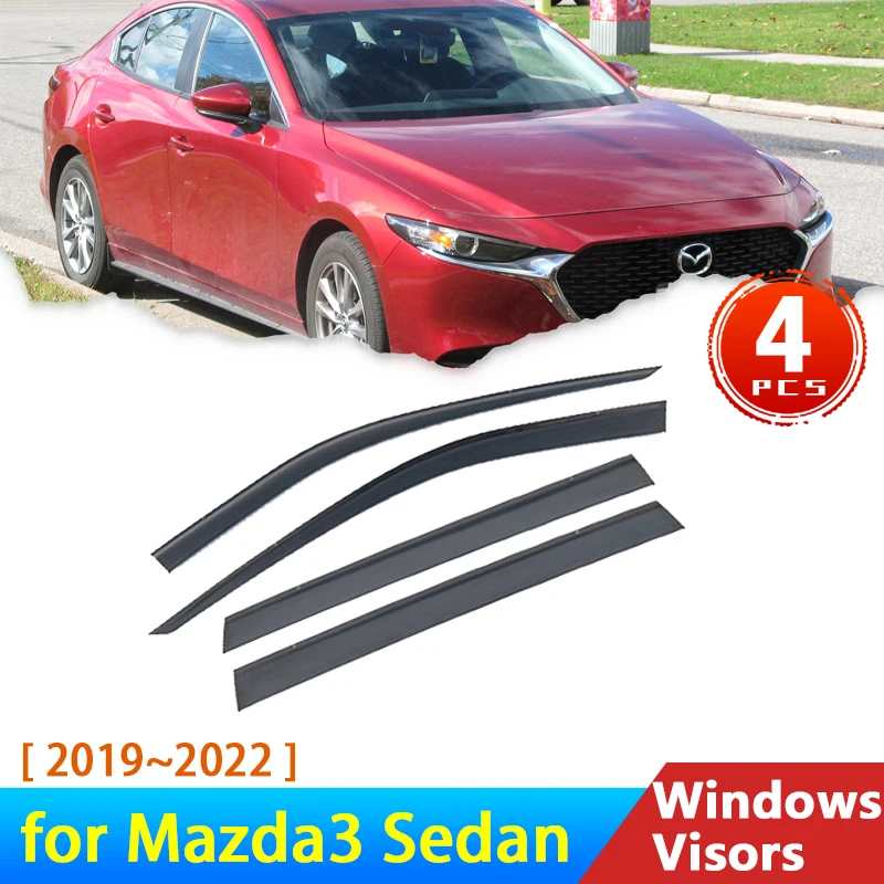 

Deflectors for Mazda 3 Axela Mazda3 Sedan BP 2019 2020 2021 2022 4th Mk 4 Accessories Car Side Window Visors Rain Eyebrow Guards