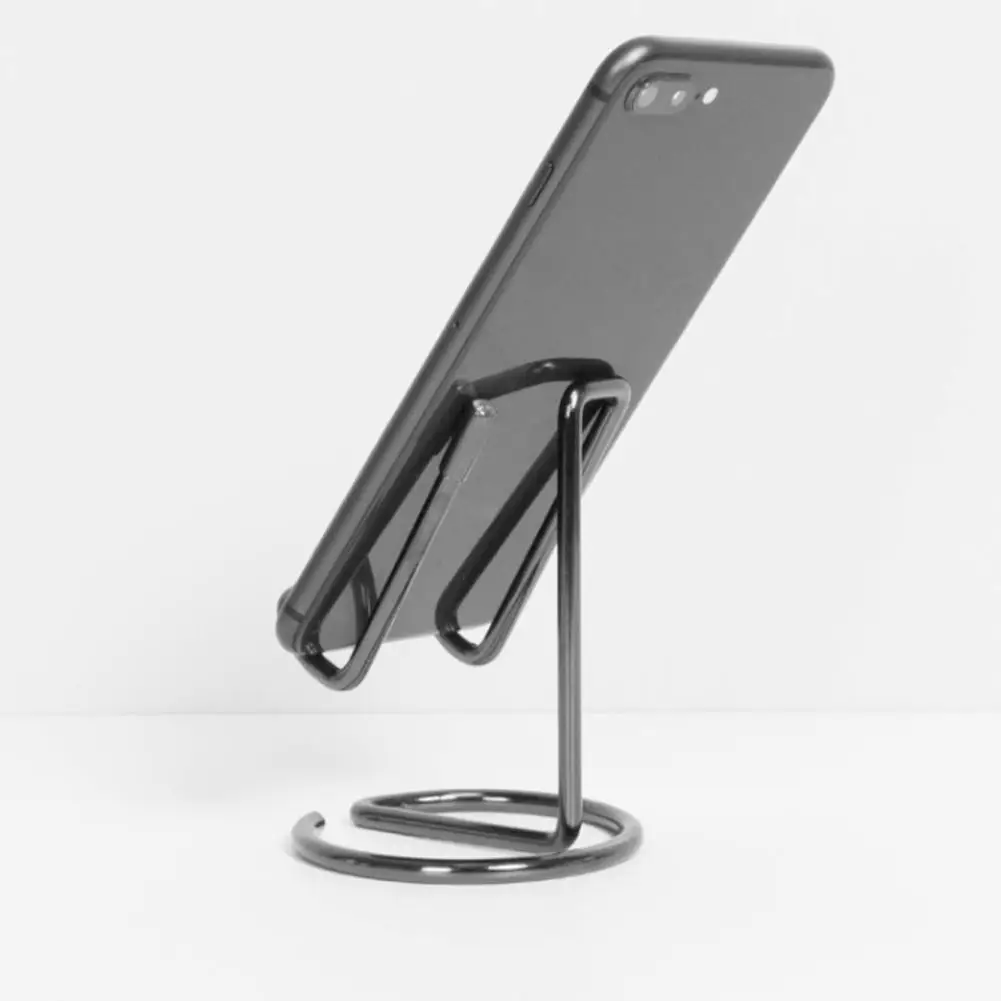 Decorative Business Card Holder One-line Forming Wrought Iron Smooth Surface Portable Phone Rack for Home