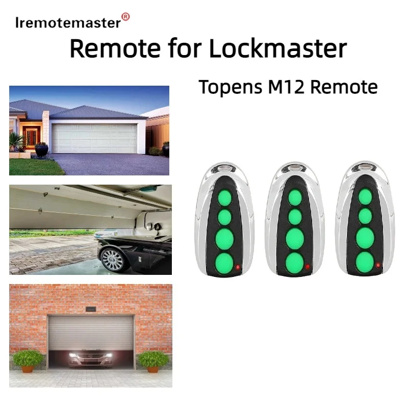 M12 Remote Control for Automatic Swing Sliding Gate Opener Compatible with Lockmaster Topens Casar 4 Button Wireless Transmitter