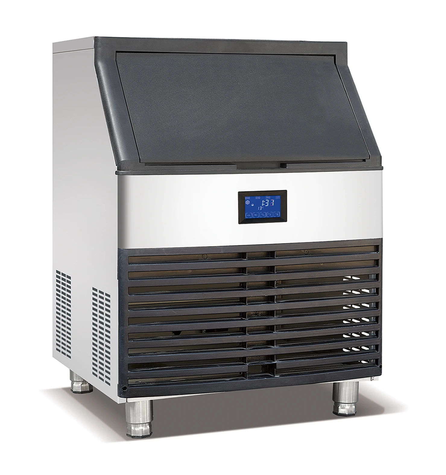 

Practical Economical Square Commercial Ice Maker 95kg Daily Output Produces Ice Cubes for Home Use Compressor Core Component