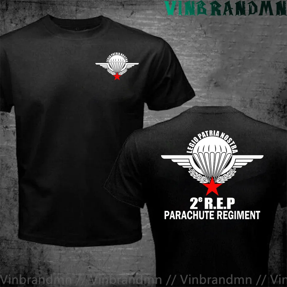 French Army Kyle 2e REP Parachute Regiment Legion Patria Nostra T Shirts Men France Military T-Shirt Cotton Cotton T Shirt Homme