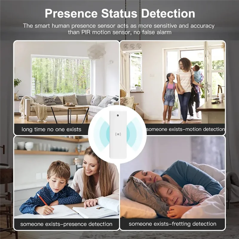 

Y45A-Tuya Zigbee Millimeter Wave Radar Human Presence Sensor Luminance Distance Detector Fretting Motion Sensor