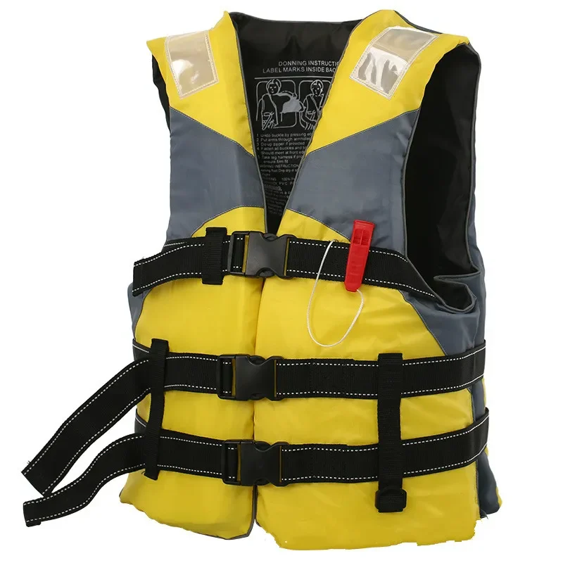 Adult Marine Life Jacket Safety Vest with 3 Secure Buckles Reflective Tape Whistle Wholesale Supply Life Jacket Life Vest