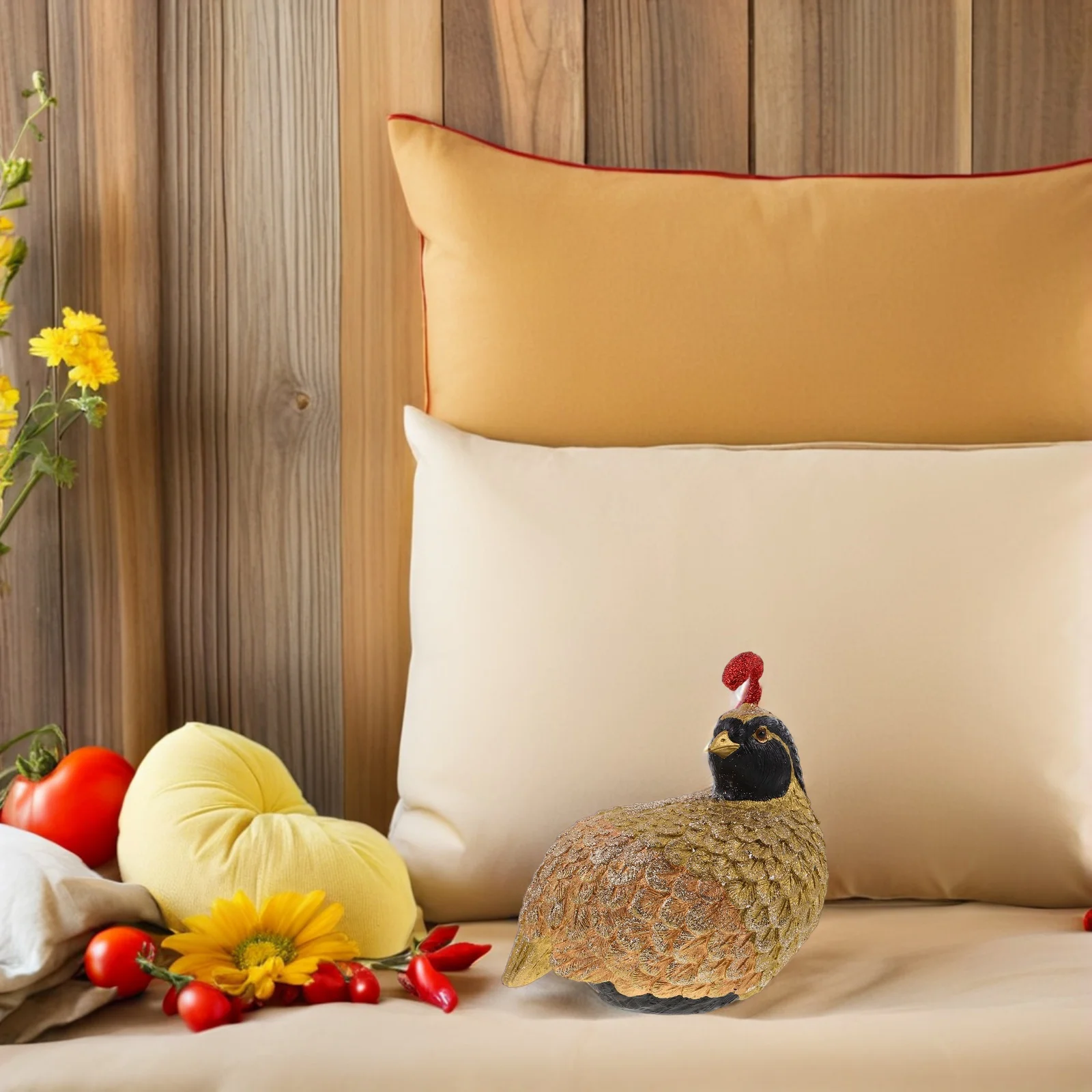 

Thanksgiving Resin Turkey Statue Realistic Fall Harvest Centerpiece Table Decor for Indoor Autumn Festival Display