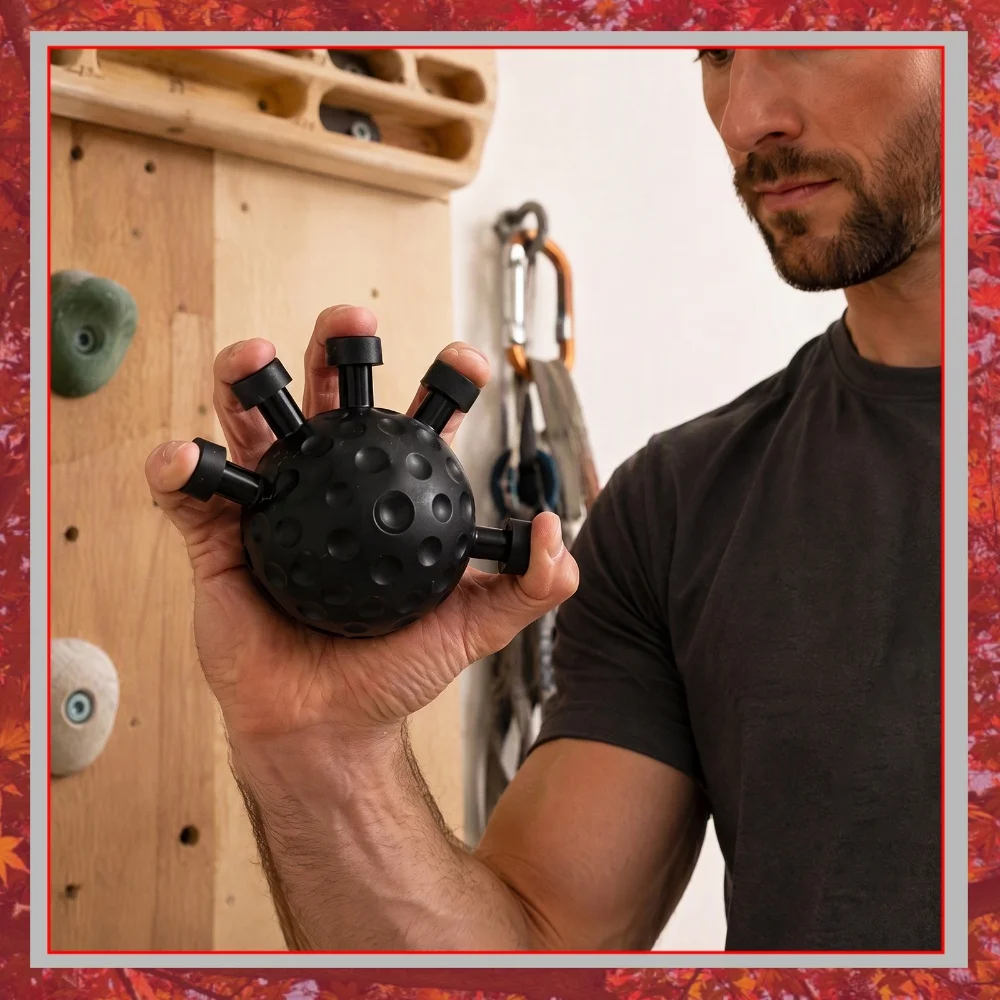 Hand Grip Ball Hawk Claw 5 Finger Forearm Strengthener for Climbing Thumb Workout ABS Black Red