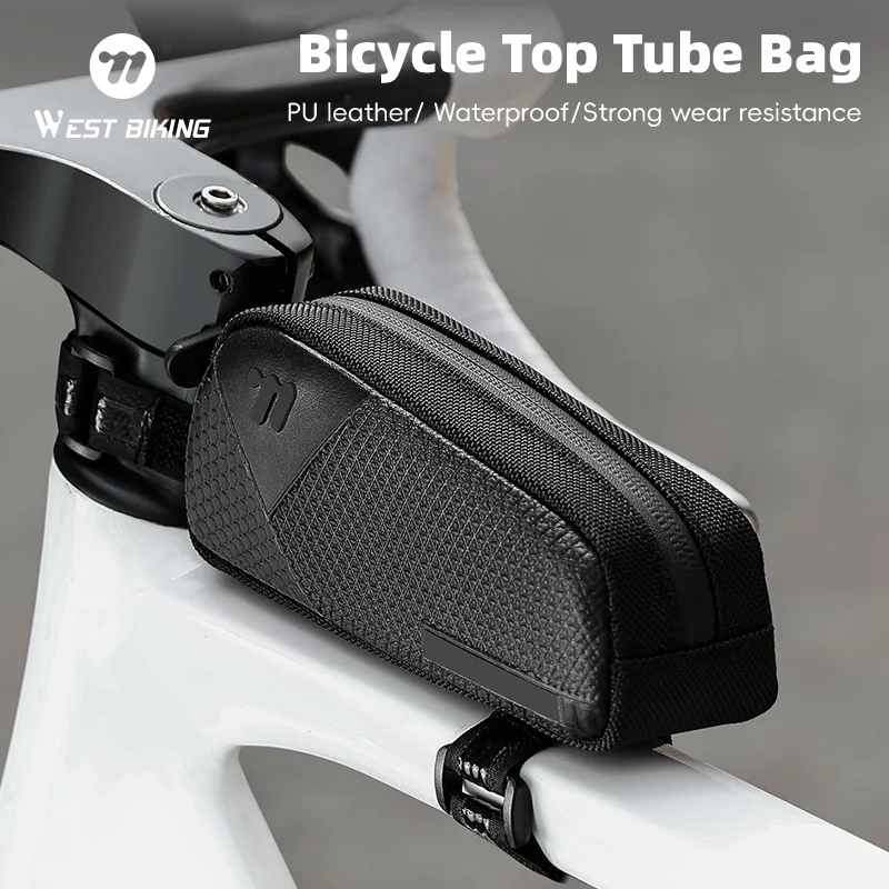 

WEST BIKING Велосипедная верхняя сумка-труба Мини-портативная велосипедная сумка 0,6 л Треугольная сумка Легкая водонепроницаемая сумка на раму велосипеда Аксессуары для велосипеда