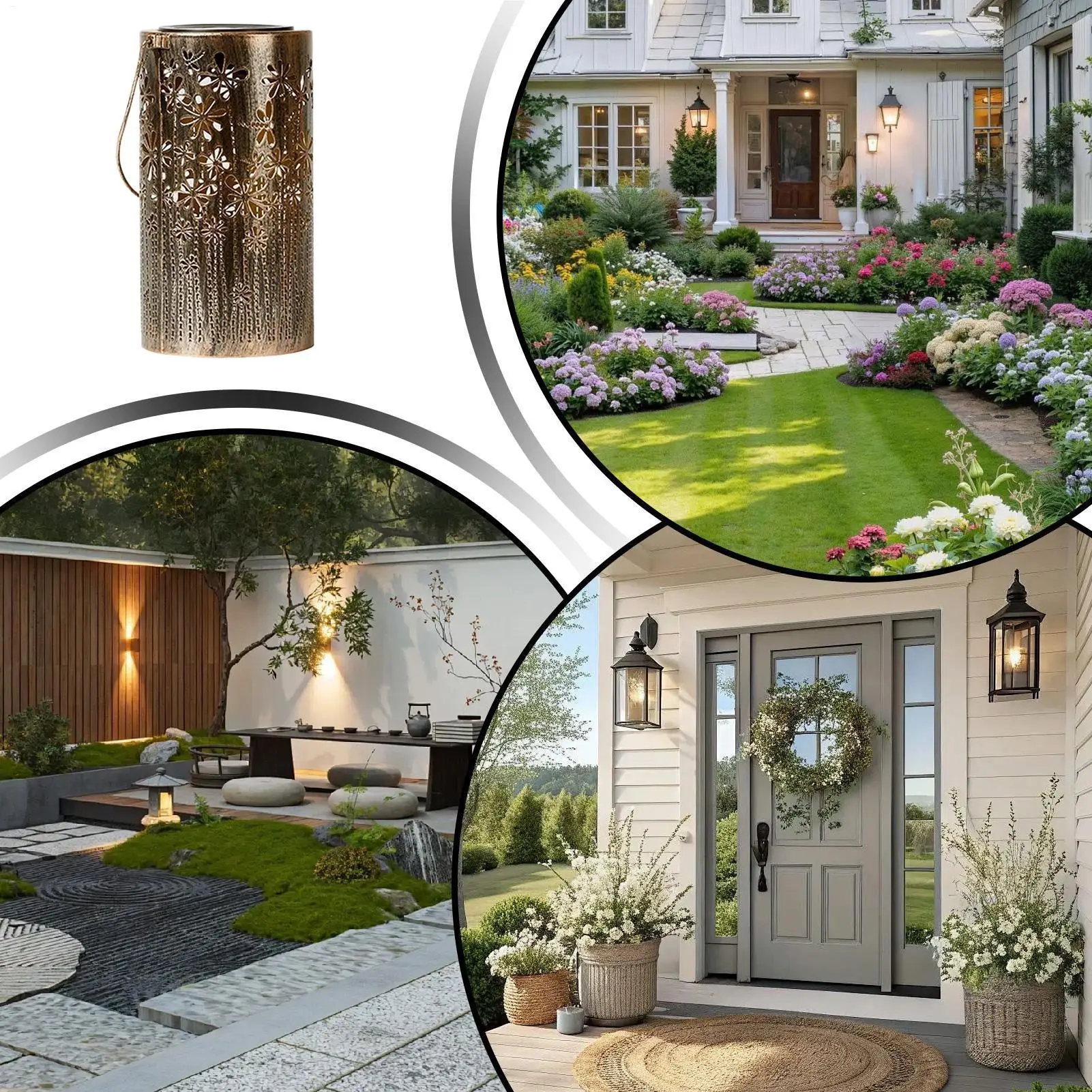 Outdoor Lanterns For Porch Waterproof Flower Lamps Decorations Solar Lights Outdoor Pathway For Yard Outside Path Landscape - view 5