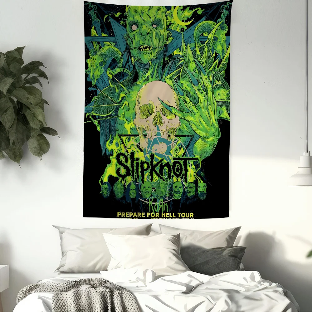 Classic Heavy Metal Rock S-Slipknot Colorful Tapestry Wall Hanging Hippie Flower Wall Carpets Dorm Decor Japanese Tapestry