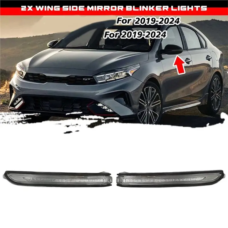 M49K-For KIA CERATO YD 2019- 2024 2Pcs Wing Side Mirror Blinkers Turn Signal Indicators Part Numbers 87614-M6000 87624-M6000